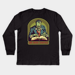 Zombie reading book Kids Long Sleeve T-Shirt